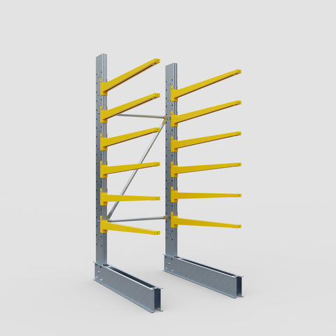 Cantilever Rack - Single Sided - Standard Duty - Powder Coated - Full Bay - Height 2500mm