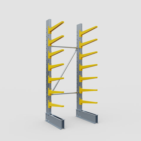 Cantilever Rack - Single Sided - Standard Duty - Powder Coated - Full Bay - Height 2500mm