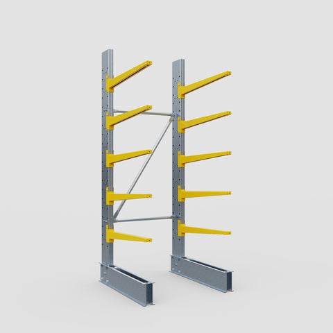 Cantilever Rack - Single Sided - Standard Duty - Powder Coated - Full Bay - Height 2500mm