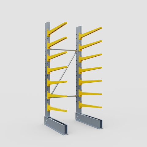 Cantilever Rack - Single Sided - Standard Duty - Powder Coated - Full Bay - Height 2500mm