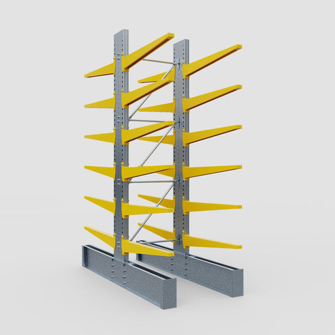 Cantilever Rack - Double Sided - Ultra Heavy Duty - Powder Coated - Full Bay - Height 4267mm