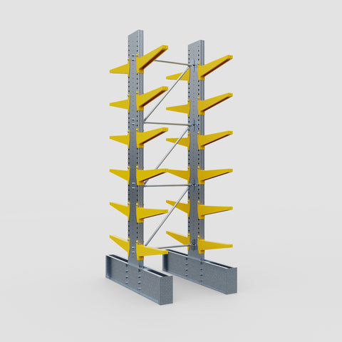 Cantilever Rack - Double Sided - Ultra Heavy Duty - Powder Coated - Full Bay - Height 4267mm