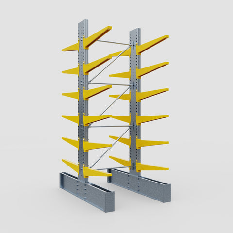 Cantilever Rack - Double Sided - Ultra Heavy Duty - Powder Coated - Full Bay - Height 4267mm