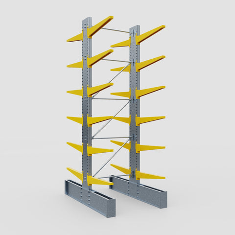 Cantilever Rack - Double Sided - Ultra Heavy Duty - Powder Coated - Full Bay - Height 4877mm