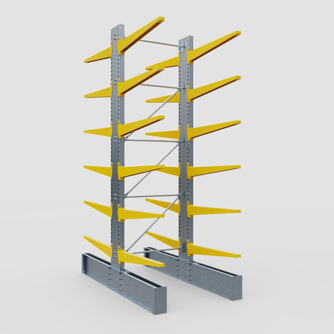 Cantilever Rack - Double Sided - Ultra Heavy Duty - Powder Coated - Full Bay - Height 4877mm