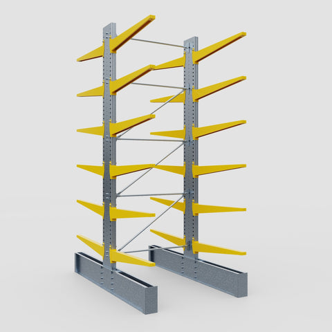 Cantilever Rack - Double Sided - Ultra Heavy Duty - Powder Coated - Full Bay - Height 4877mm