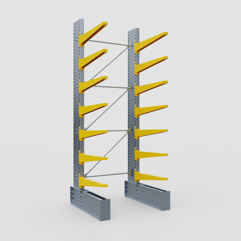 Cantilever Rack - Single Sided - Ultra Heavy Duty - Powder Coated - Full Bay - Height 4267mm