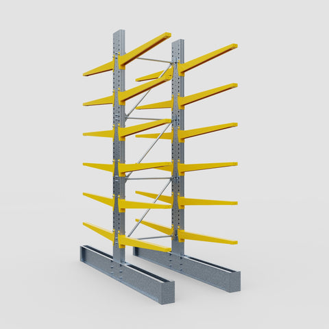 Cantilever Rack - Double Sided - Super Heavy Duty - Powder Coated - Full Bay - Height 4267mm