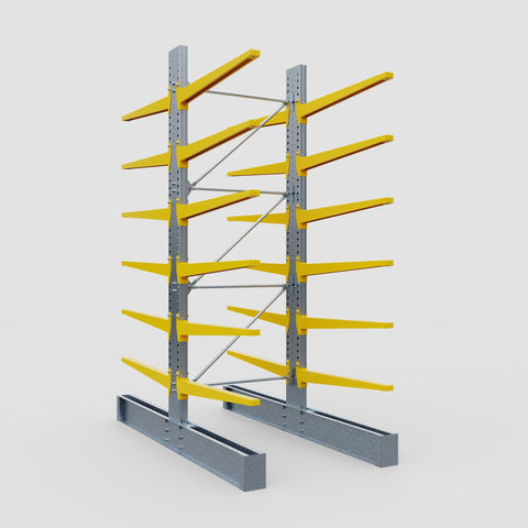 Cantilever Rack - Double Sided - Super Heavy Duty - Powder Coated - Full Bay - Height 4267mm