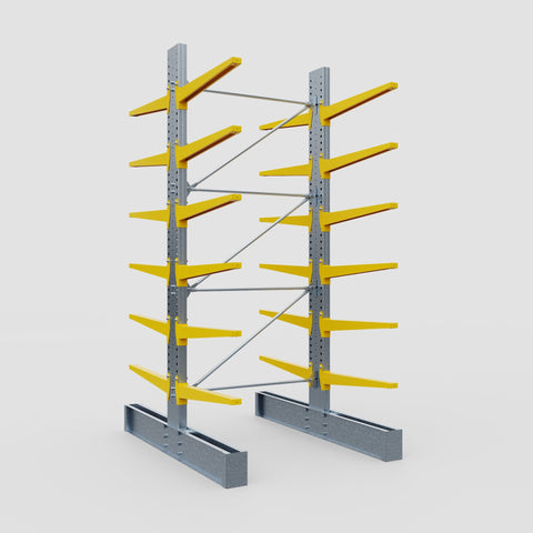 Cantilever Rack - Double Sided - Super Heavy Duty - Powder Coated - Full Bay - Height 4267mm