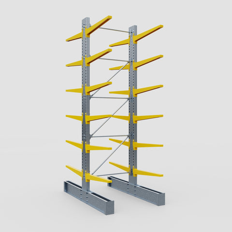 Cantilever Rack - Double Sided - Super Heavy Duty - Powder Coated - Full Bay - Height 4877mm