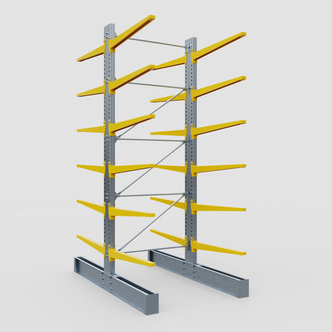 Cantilever Rack - Double Sided - Super Heavy Duty - Powder Coated - Full Bay - Height 4877mm