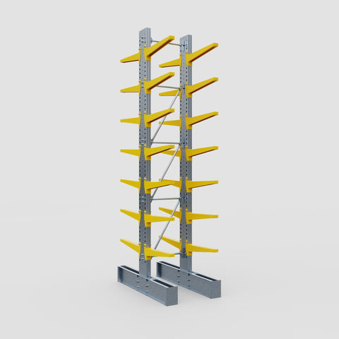 Cantilever Rack - Double Sided - Super Heavy Duty - Powder Coated - Full Bay - Height 4877mm