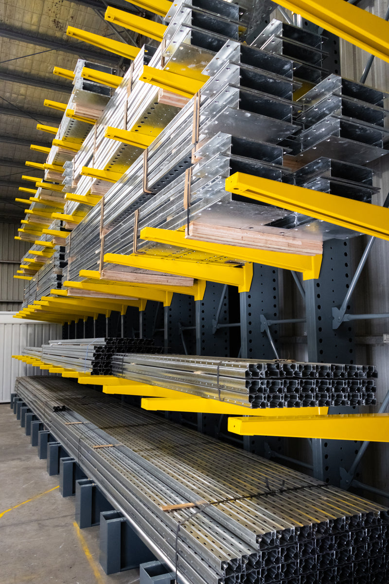 Cantilever Rack - Single Sided - Standard Duty - Powder Coated - Full Bay - Height 4500mm