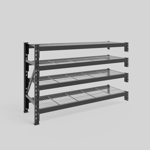 Longspan Metal Shelving - 1000mm High - Add-On Bay - Mesh Shelf