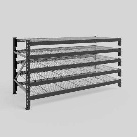 Longspan Metal Shelving - 1000mm High - Add-On Bay - Mesh Shelf