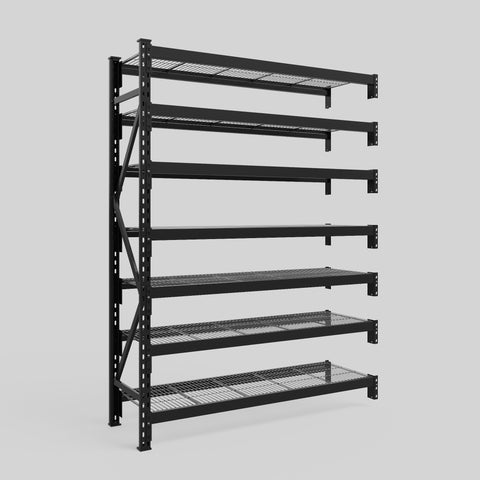 Longspan Metal Shelving - 2100mm High - Add-On Bay - Mesh Shelf