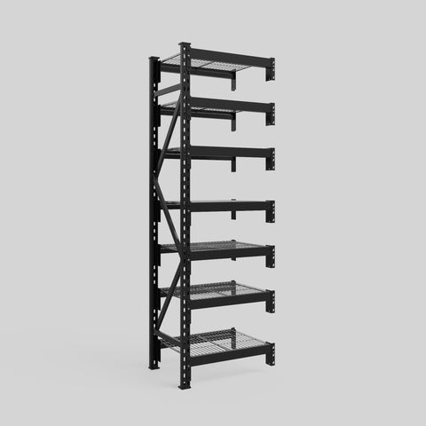 Longspan Metal Shelving - 2100mm High - Add-On Bay - Mesh Shelf