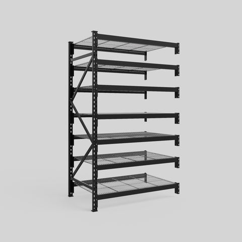 Longspan Metal Shelving - 2100mm High - Add-On Bay - Mesh Shelf