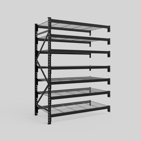 Longspan Metal Shelving - 2100mm High - Add-On Bay - Mesh Shelf