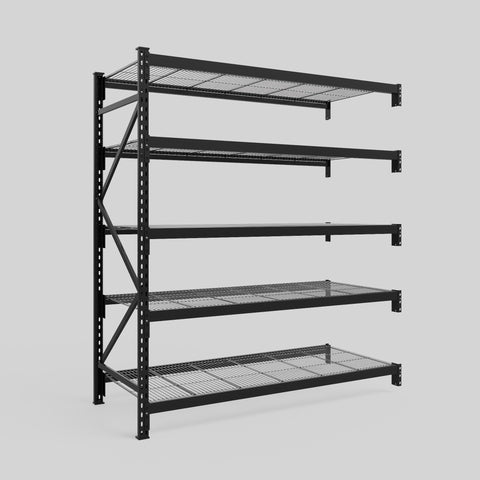 Longspan Metal Shelving - 2100mm High - Add-On Bay - Mesh Shelf