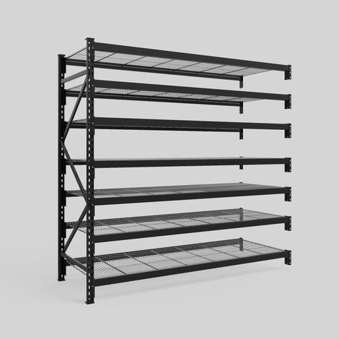 Longspan Metal Shelving - 2100mm High - Add-On Bay - Mesh Shelf