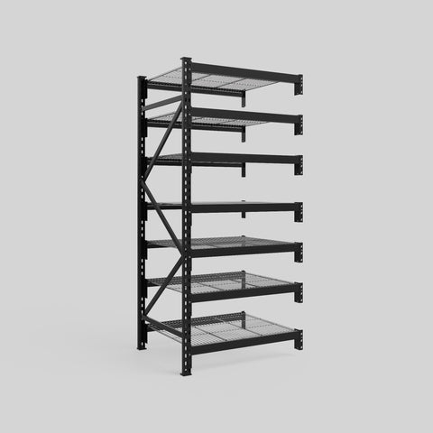 Longspan Metal Shelving - 2100mm High - Add-On Bay - Mesh Shelf