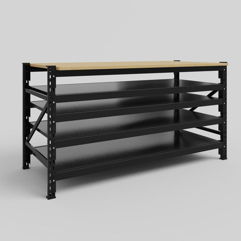 Longspan Work Bench - Steel Shelves