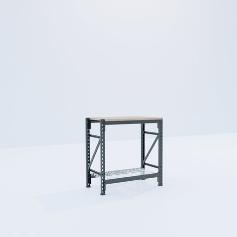 Longspan Work Bench - Steel Mesh Shelves