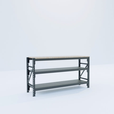 Longspan Work Bench - Steel Shelves