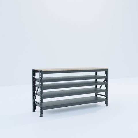 Longspan Work Bench - Steel Shelves