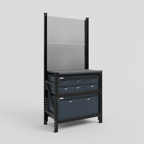 M1 Modular Work Bench - H2100mm x W1020mm | Laminate WBT | Dark Grey