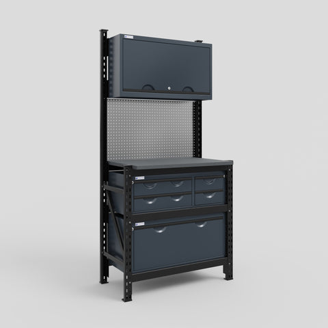 M1 Modular Work Bench - H2100mm x W1020mm | Laminate WBT | Dark Grey