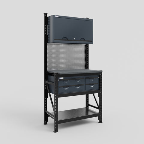 M1 Modular Work Bench - H2100mm x W1020mm | Laminate WBT | Dark Grey