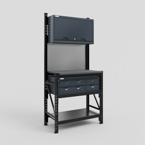M1 Modular Work Bench - H2100mm x W1020mm | Laminate WBT | Dark Grey