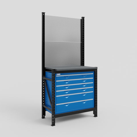M1 Modular Work Bench - H2100mm x W1020mm | Laminate WBT | Blue