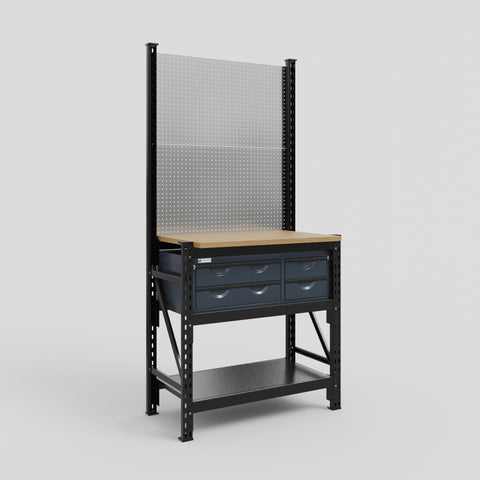 M1 Modular Work Bench - H2100mm x W1020mm | MDF WBT | Dark Grey