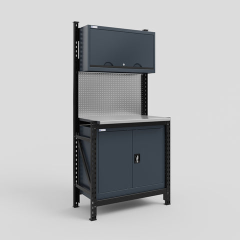 M1 Modular Work Bench - H2100mm x W1020mm | Stainless WBT | Dark Grey
