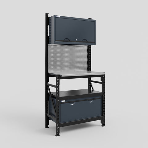 M1 Modular Work Bench - H2100mm x W1020mm | Stainless WBT | Dark Grey