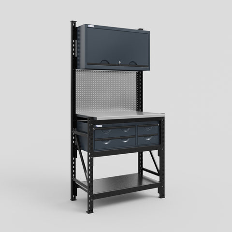 M1 Modular Work Bench - H2100mm x W1020mm | Stainless WBT | Dark Grey