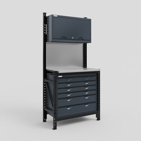 M1 Modular Work Bench - H2100mm x W1020mm | Stainless WBT | Dark Grey