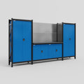 M121 Modular Work Bench - H2100mm x W3840mm | Laminate WBT | Blue