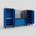 M121 Modular Work Bench - H2100mm x W3840mm | Laminate WBT | Blue