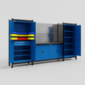 M121 Modular Work Bench - H2100mm x W3840mm | Laminate WBT | Blue