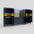 M121 Modular Work Bench - H2100mm x W3840mm | Laminate WBT | Dark Grey