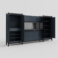 M121 Modular Work Bench - H2100mm x W3840mm | Laminate WBT | Dark Grey