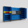 M121 Modular Work Bench - H2100mm x W3840mm | Laminate WBT | Blue