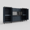 M121 Modular Work Bench - H2100mm x W3840mm | Laminate WBT | Dark Grey