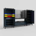 M121 Modular Work Bench - H2100mm x W3840mm | Laminate WBT | Dark Grey