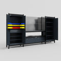 M121 Modular Work Bench - H2100mm x W3840mm | Laminate WBT | Dark Grey